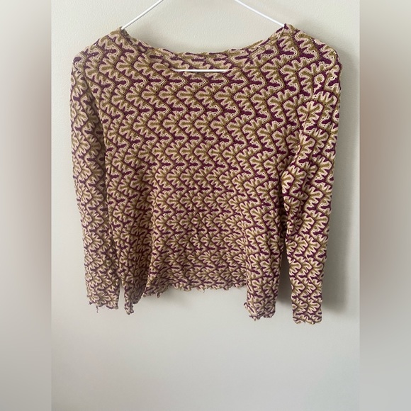 Vintage Green and Pink Knit Lace Top, Size Small/Medium - Picture 2 of 3